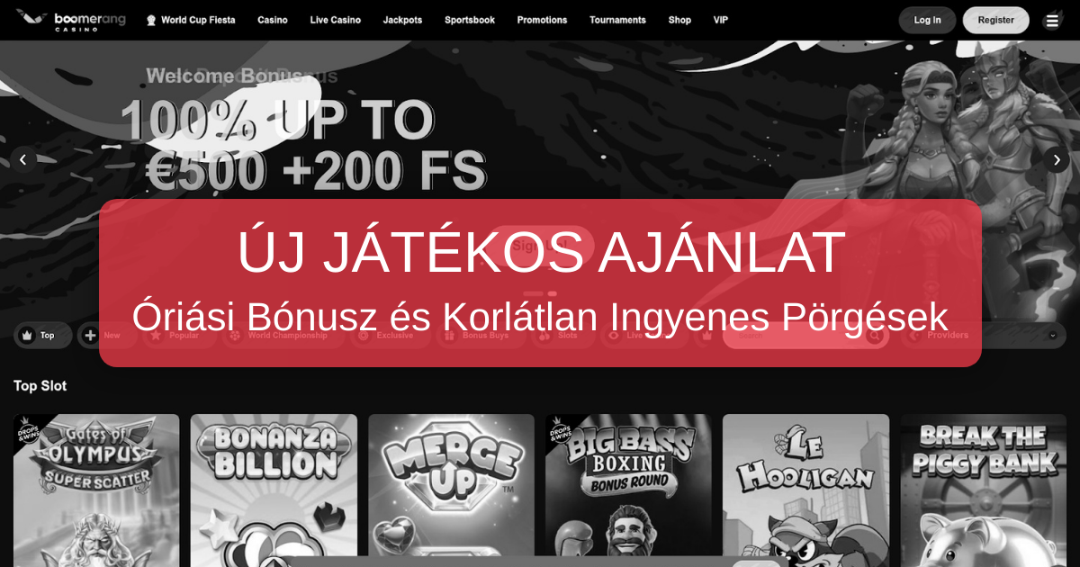 Boomerang Casino hivatalos magyar oldala